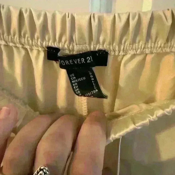 Forever 21 Satin Drawstring Wide-Leg Pants Large - Picture 7 of 7